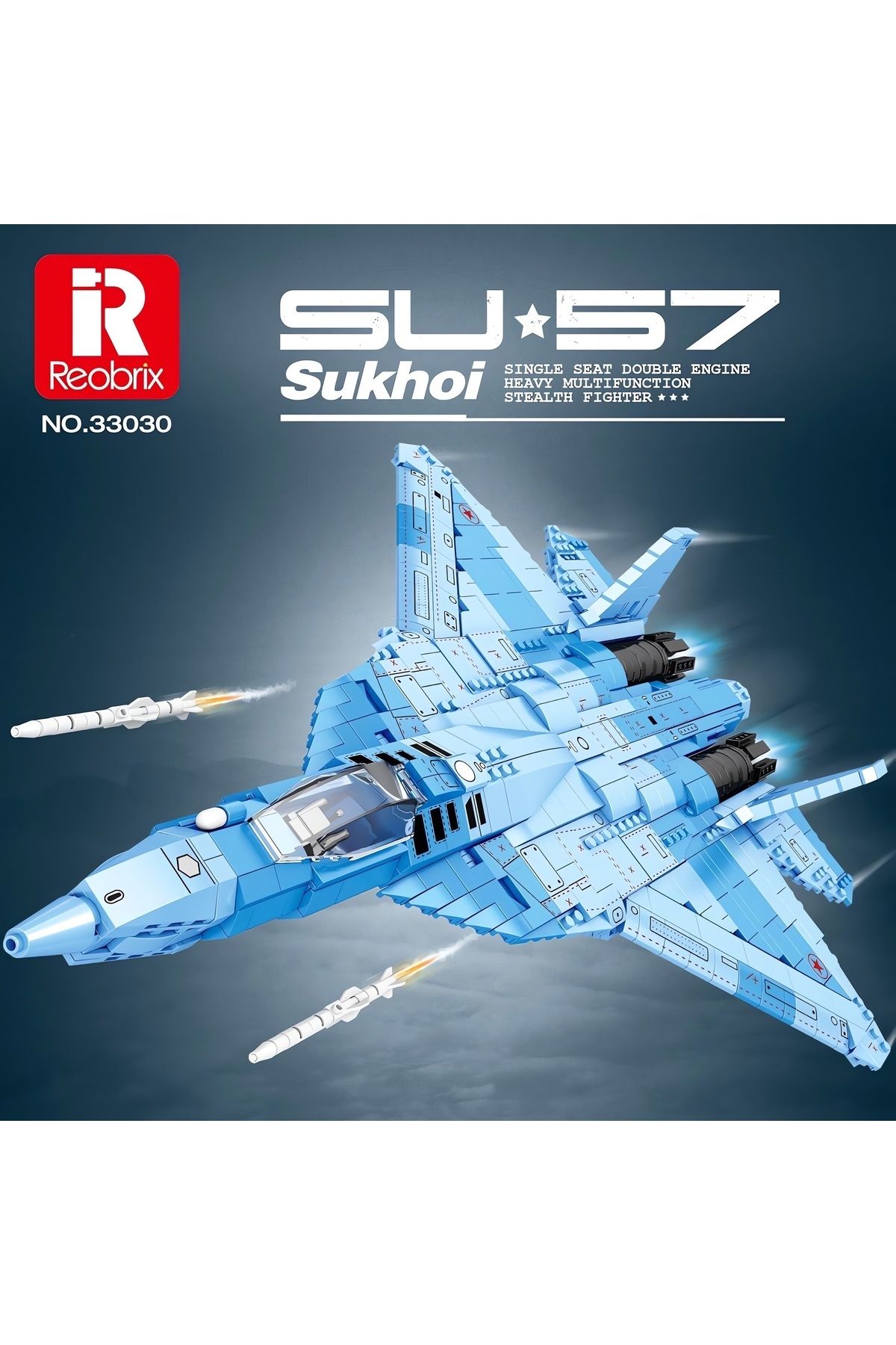 REOBRIX-Su-57 Fighter, Technical Block Building Kit (1456 Parts) 3