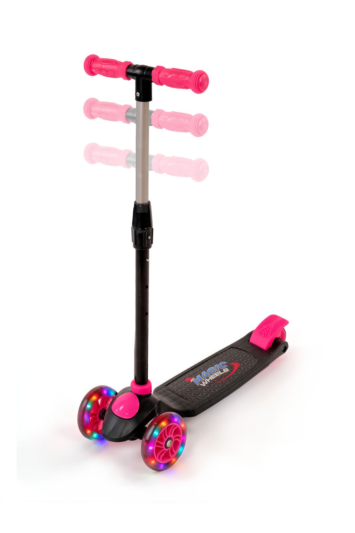 BRN Oyuncak Frenli Denge Katlanabilir Led Işıklı 3 Üç Tekerlekli Yükseklik Ayarlı Magic Twist Çocuk Scooter