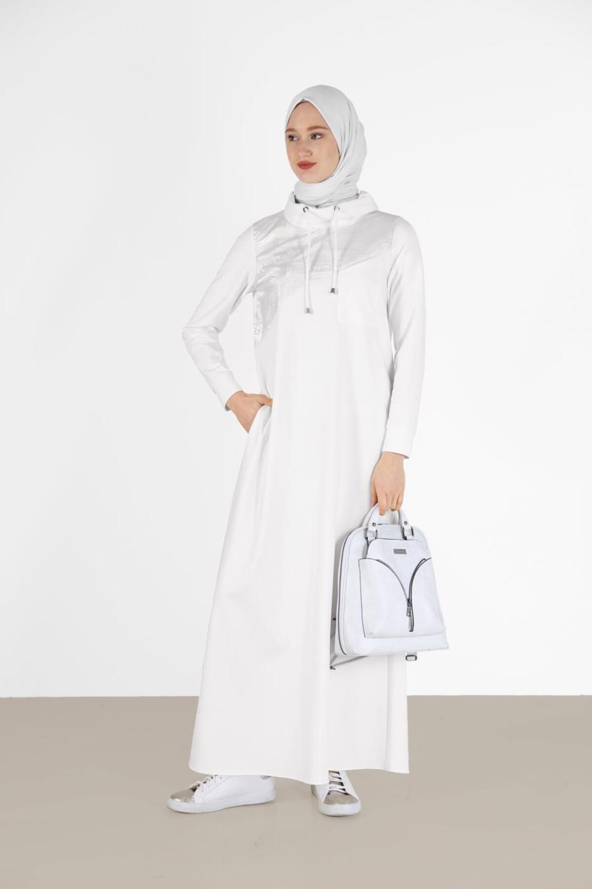 پیراهن پوشیده سفید زنانه لباس چاپی DEGAJE YOKA 42266 آلوینا Alvina