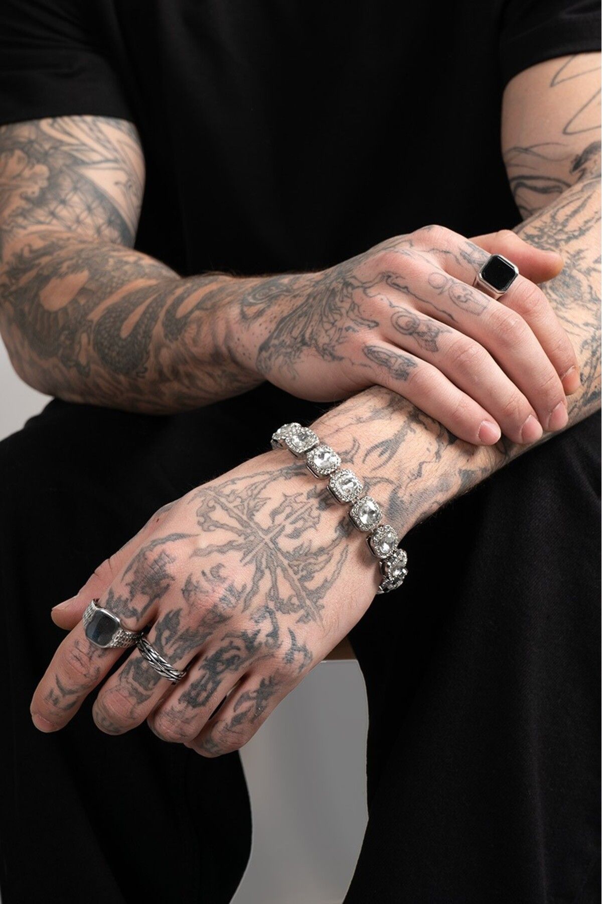 12mm Iced Out Erkek Bileklik
