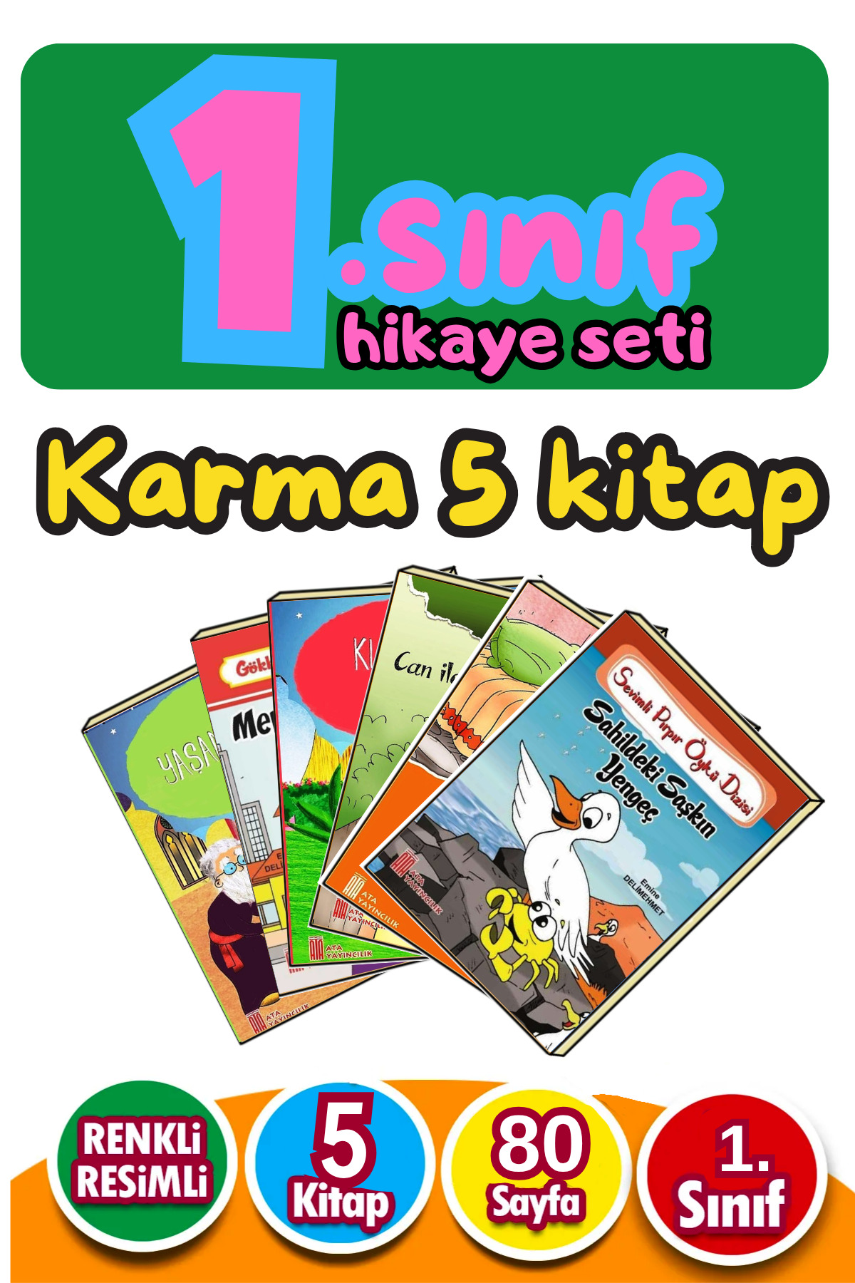 Ata Yayıncılık 1.sınıflar Için Eğlenceli Rengarenk 5'li Karma Hikaye Kitabı Seti fotoğrafı 2 (önizleme)