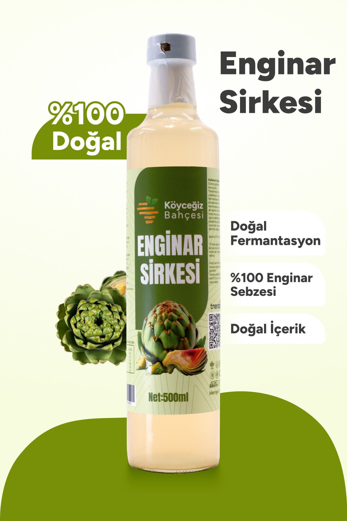 Köyceğiz Bahçesi Organik Enginar Sirkesi - 500ml