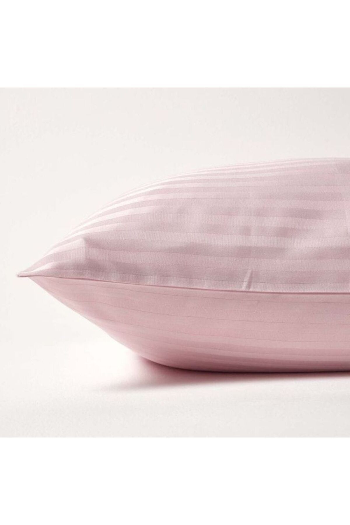 Pamuk Çizgili Saten 2'li Yastık Kılıfı 50x70 cm Kapaklı