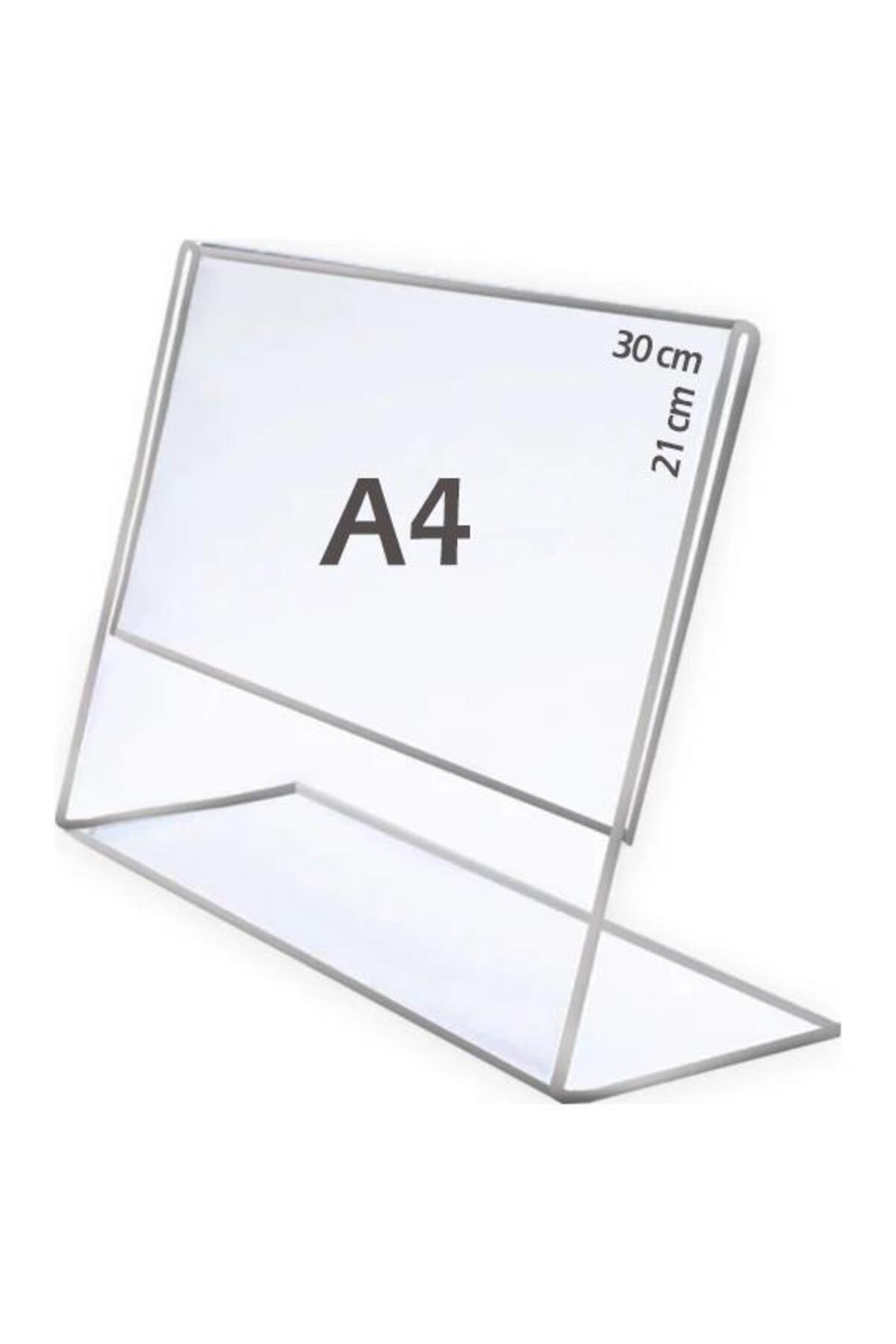 Bestekran A4 L-tipi Yatay Şeffaf Pleksi Föylük Menü Fiyatlık Broşür Etiket Fotoğraflık Albüm Stand Sehpa