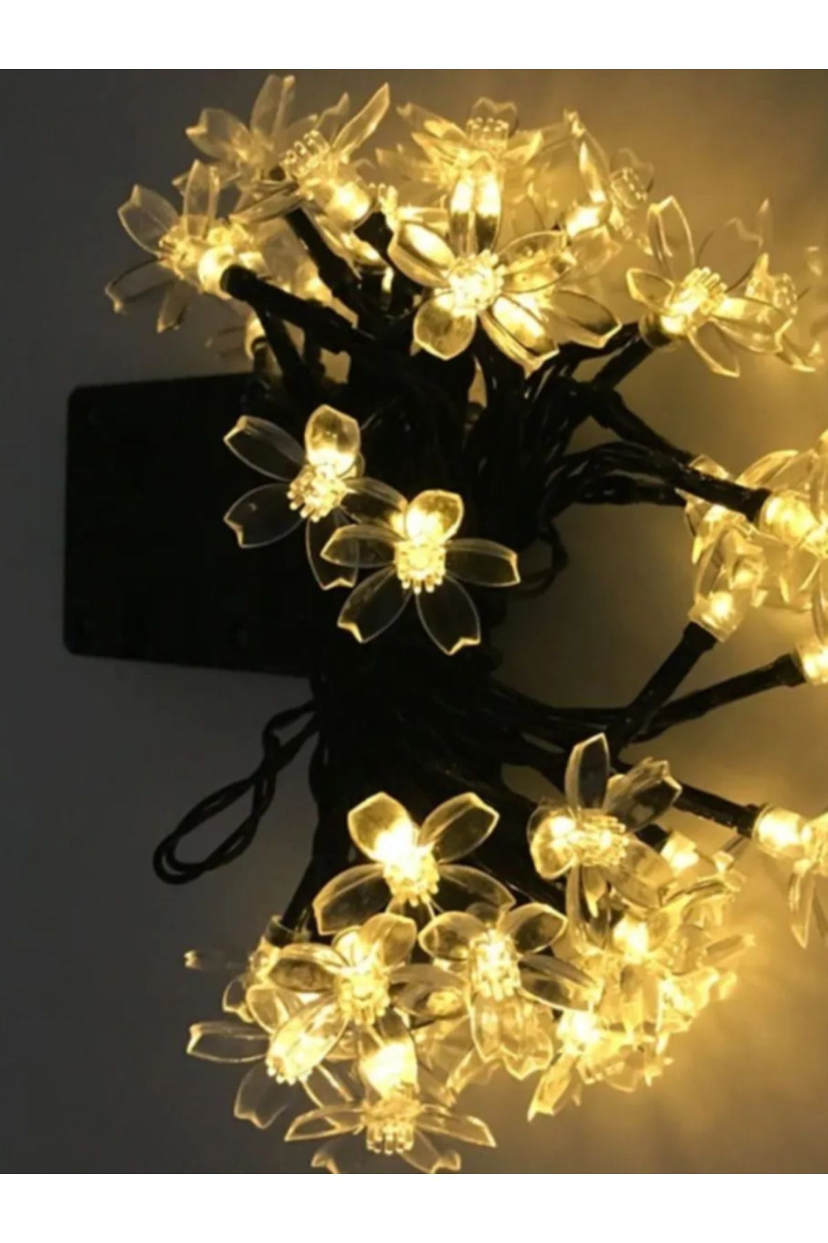 fikirstore 7 Metre 50 Çiçek Ledli 8 Farklı Yanma Modlu Dış Mekana Uygun Güneş Enerjili Led Işık (SARI)