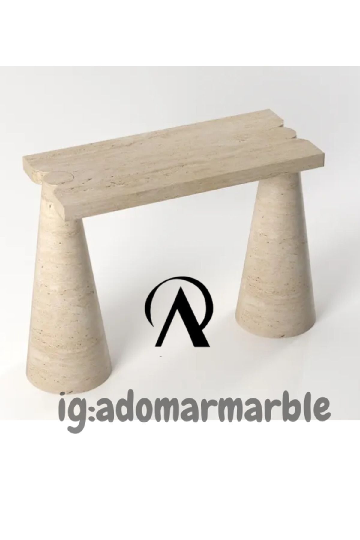 adomarmarblehandmadeandluxury ADOMAR Traverten Dresuar, Mermer Dresuar, Antre Dresuar, %100 Doğal Taş, Konsol Masası, Özel Ölçü