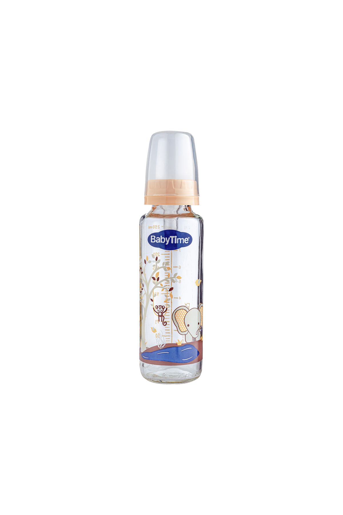 ALVİT Babytıme 073 Klasik Cam Biberon (Silikon Kiraz Uçlu) 225Ml