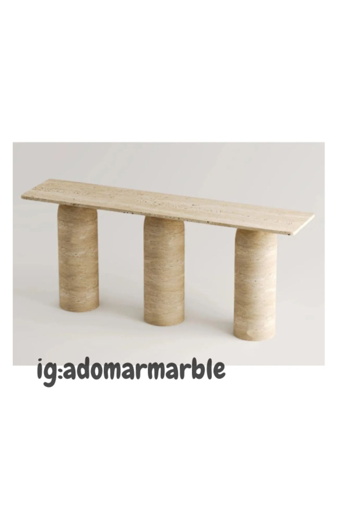 adomarmarblehandmadeandluxury ADOMAR Traverten Dresuar, Mermer Dresuar, Antre Dresuar, %100 Doğal Taş, Konsol Masası, Özel Ölçü