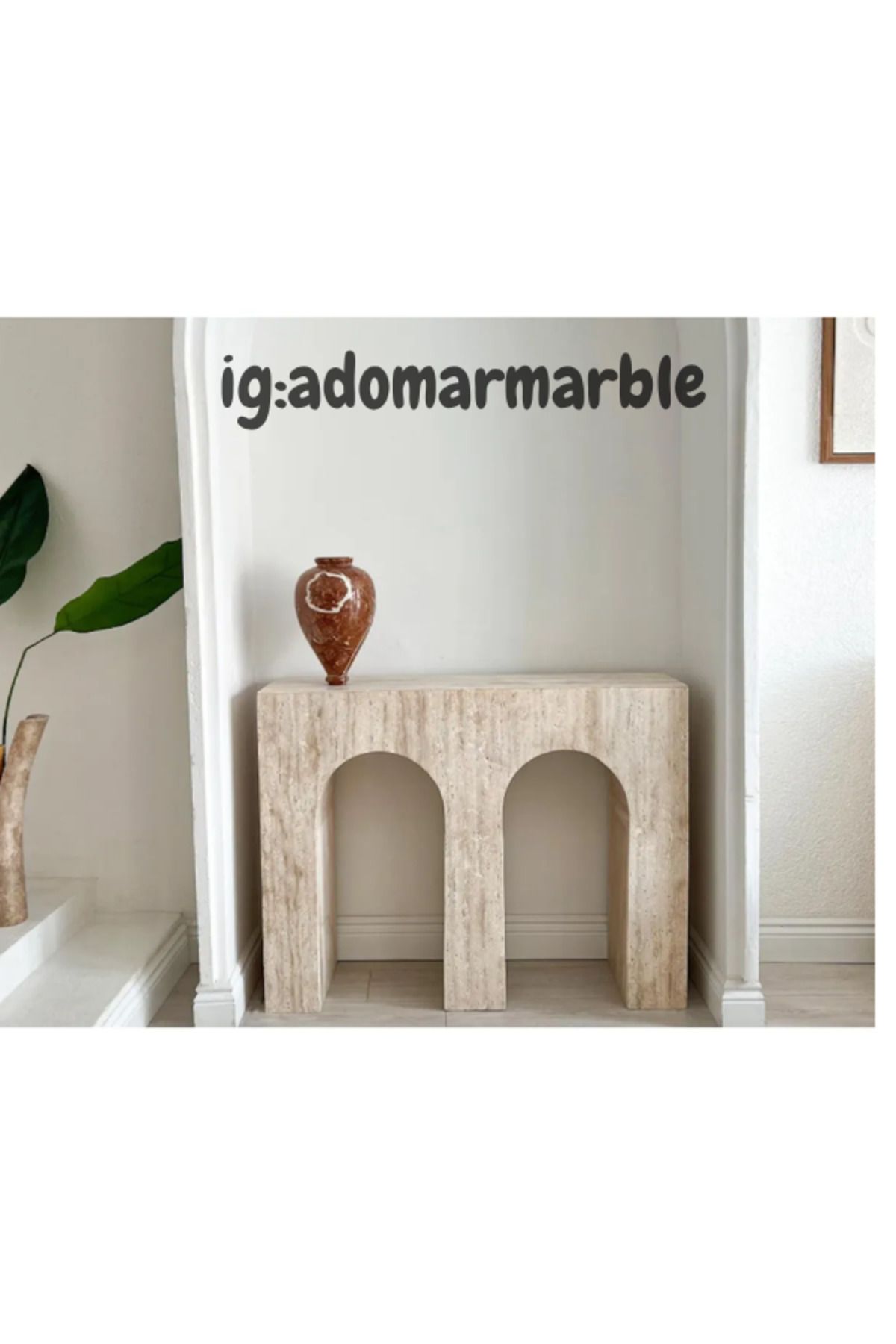 adomarmarblehandmadeandluxury ADOMAR Traverten Dresuar, Mermer Dresuar, Antre Dresuar, %100 Doğal Taş, Konsol Masası, Özel Ölçü