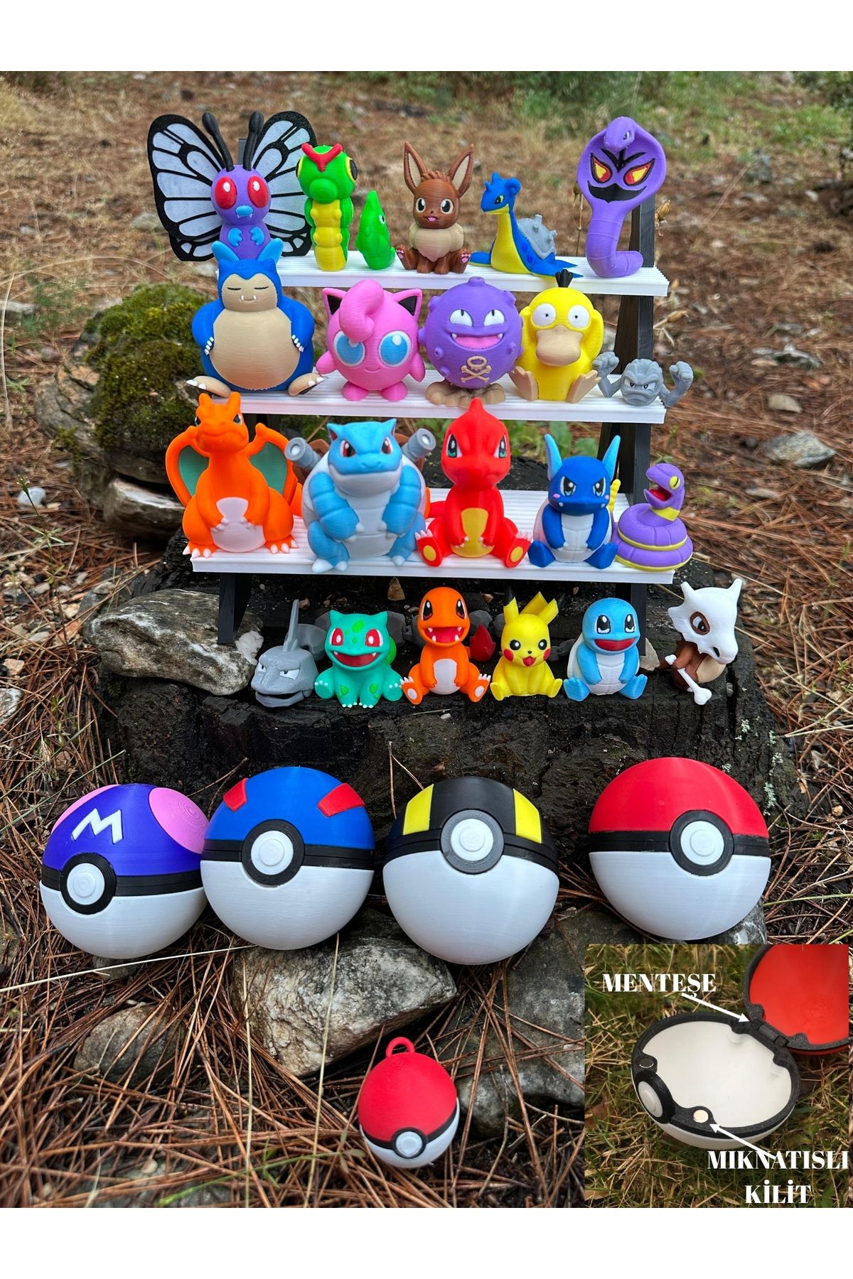 Phoenix Koleksiyon Pokemon Figür Snorlax Koffing Lapras Eevee Jiigglypuff Psyduck Pikachu Butterfree Poketop 27 Parça