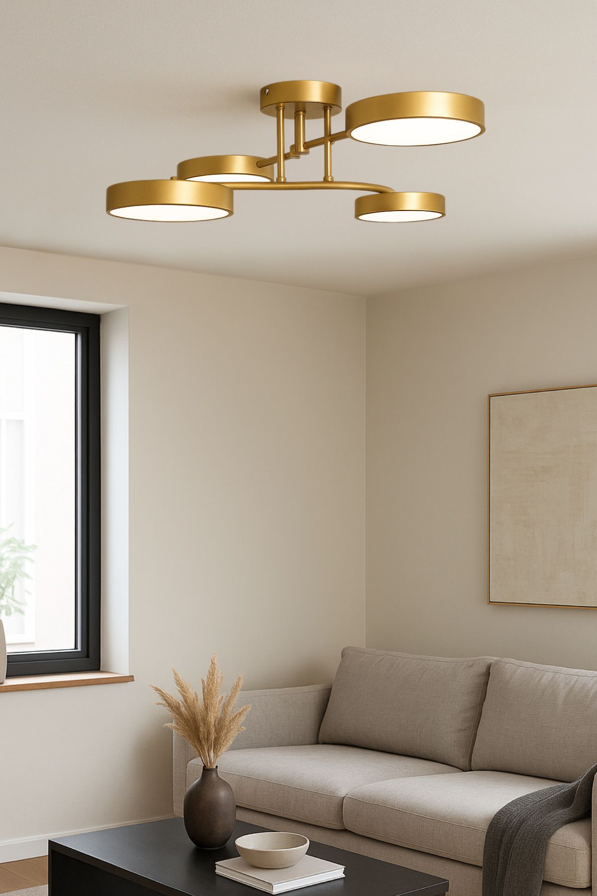 Avize Fors Modern Dekoratif Led 4Lü 3 Renk Işık Enerji Tasarruflu Oturma Odası Mutfak Giyinme Odası