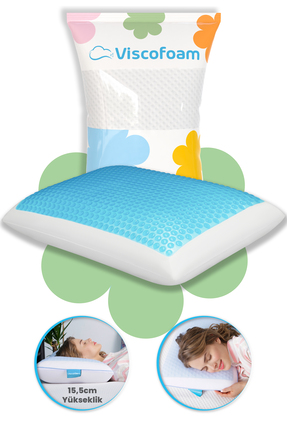 Viscofoam Bonni Terletmeyen Ortopedik Yastık Serinleten Visco Yastık Jelli Ya...