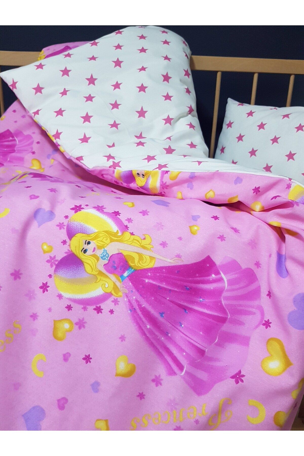 Baby Clime Çift Taraflı Bebek Nevresim Takımı - 95x135 Yorgan Kılıfı, Yastık Kılıfı, Çarşaf
