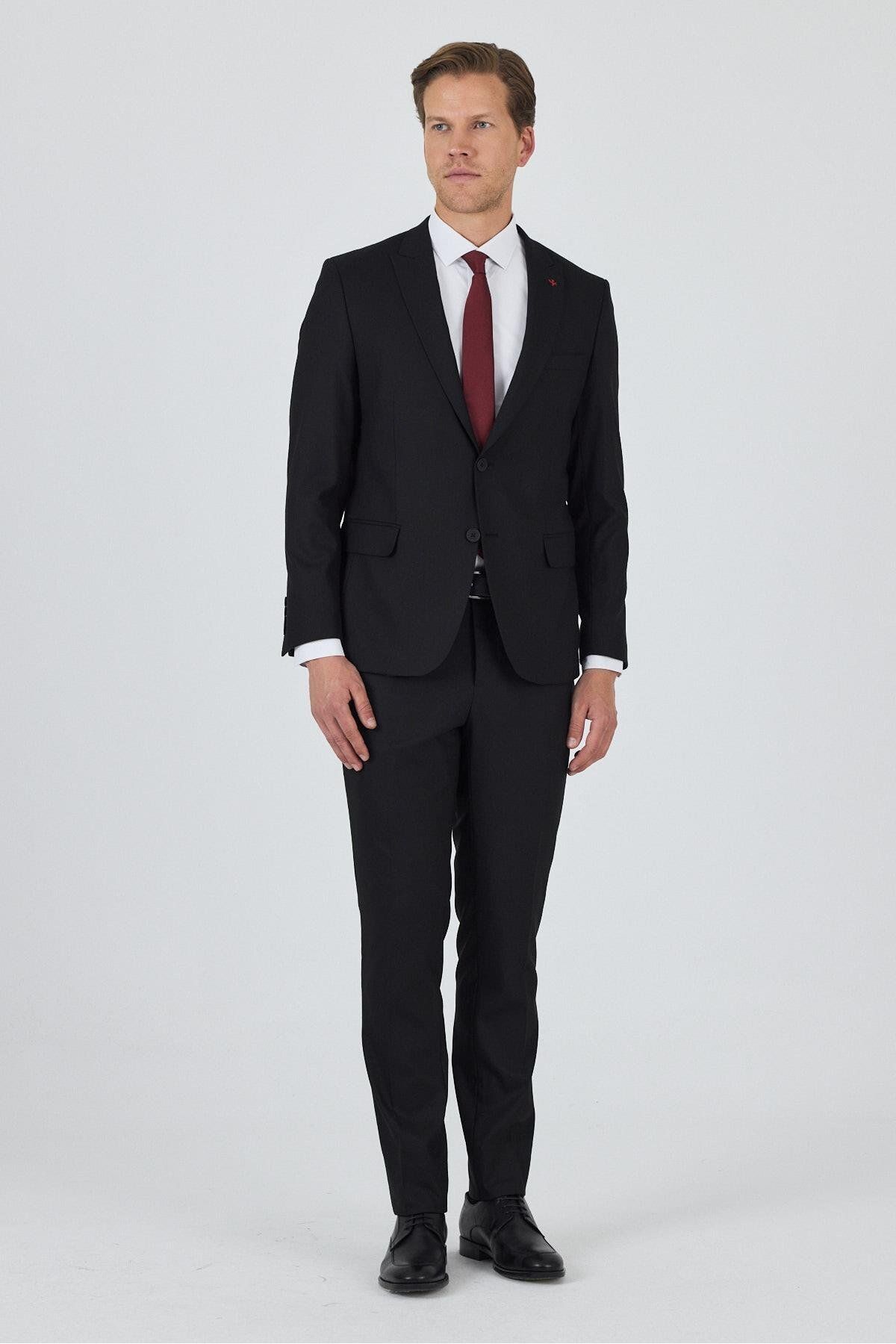 کت وشلوار مردانه COLLAR SWORD PRIMER DOUND SLIP انعطاف پذیر 6 DROP SLIM FIT کلاسیک SUIT 1001250162 İmza