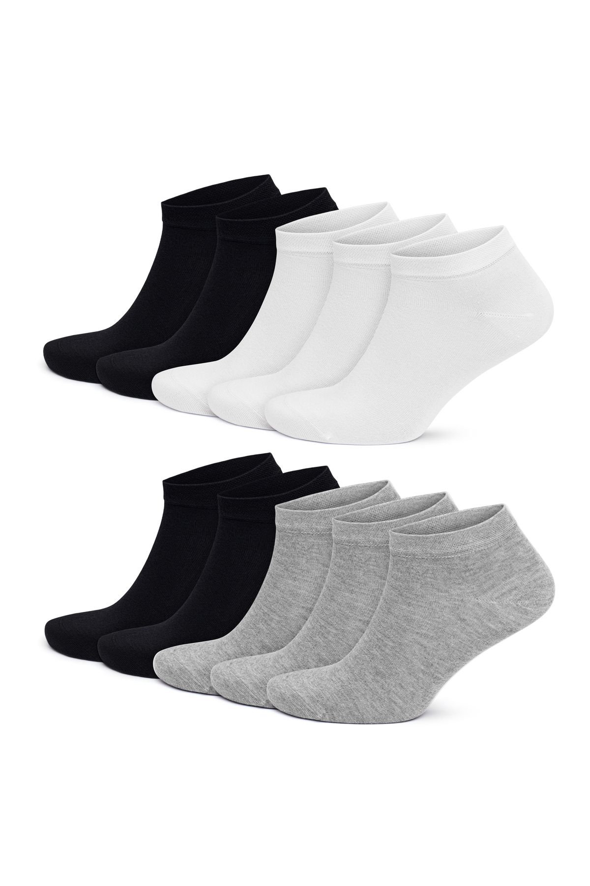 Go With 10'lu Bambu Premium Dikişsiz Kutulu Nefes Alabilir Erkek Kadın Sneaker Çorap 3006