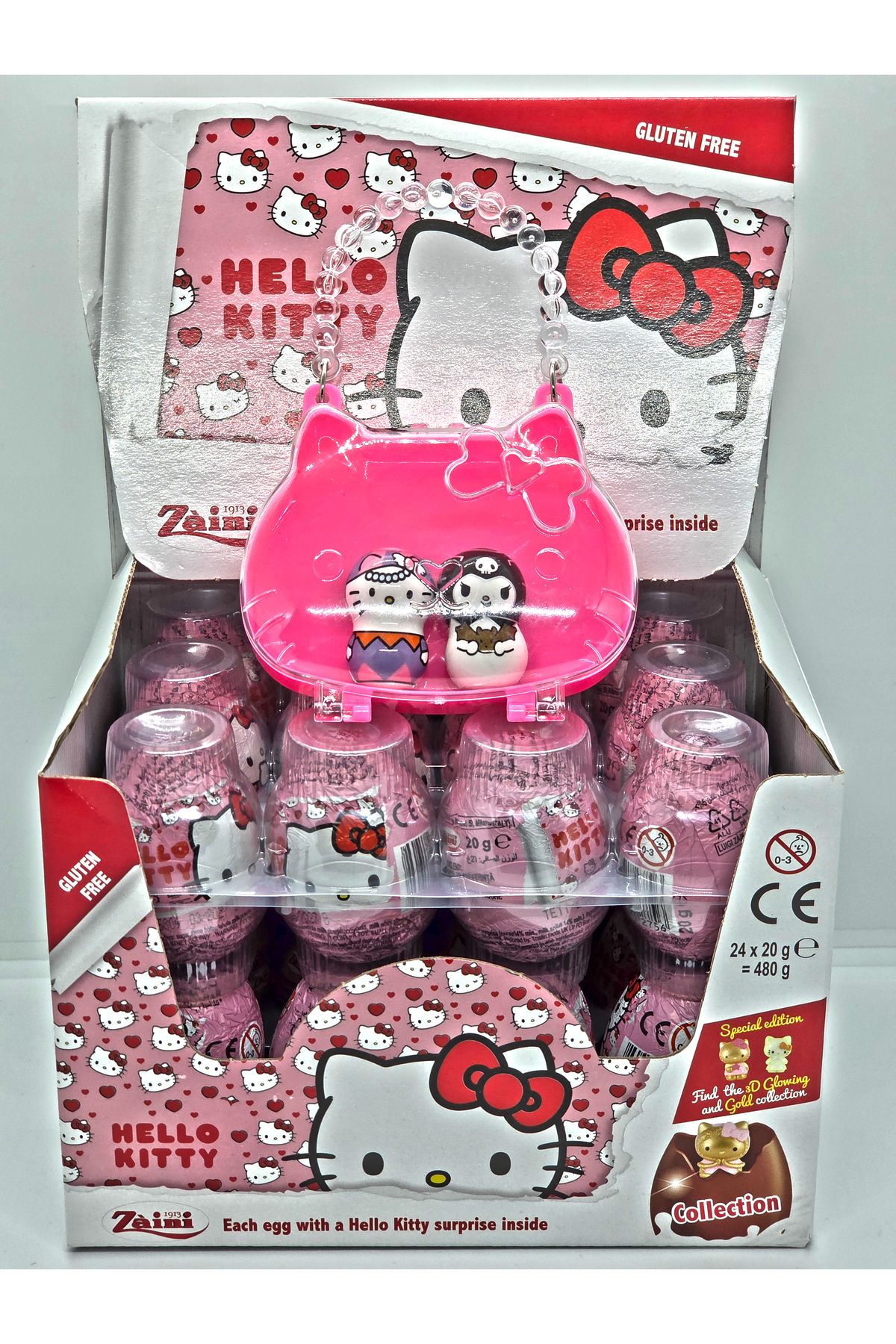 Zaini Hello Kitty Glutensiz Çikolatalı Sürpriz Yumurta 24 Adet & Hediyeli