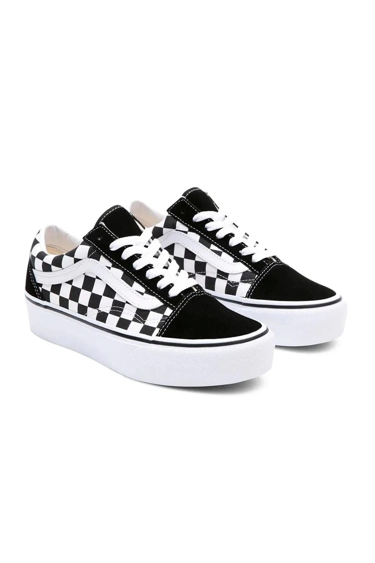 Vans-Dámská plátěná obuv Vn0a3b3uhrk1 Ua Old Skool Platform (šachovnice) Černá/tr Wht 2