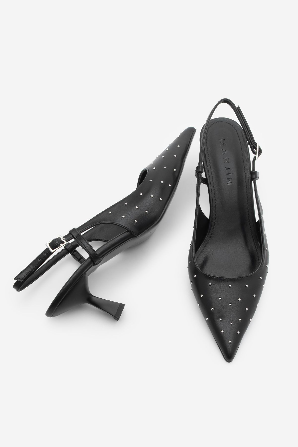 استیلتو زنانه STILETTO در پشت کفش پاشنه بلند با TIMON مشکی را نشان داد Marjin