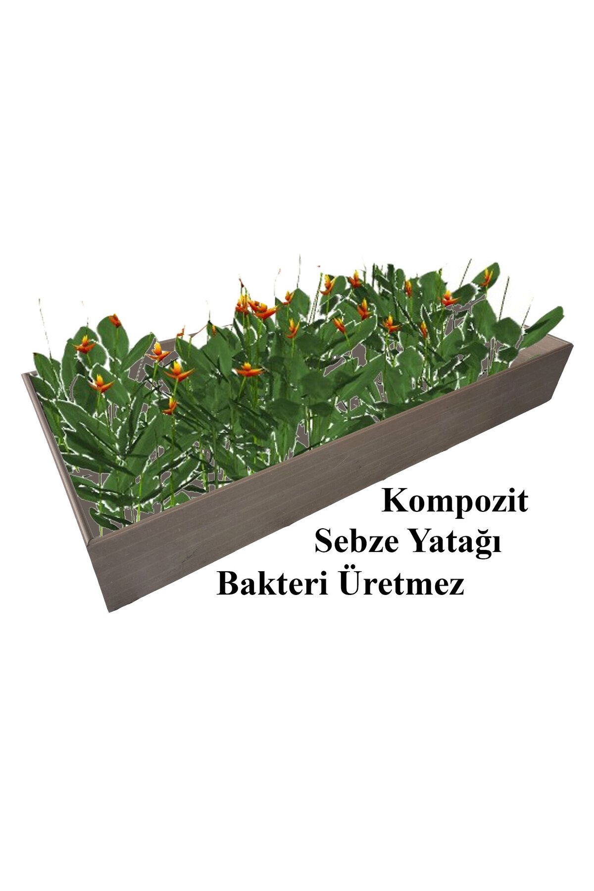 safirkom Kompozit (AHŞAP PLASTİK) Demonte Yükseltilmiş Sebze Yatağı Sfrysy18060