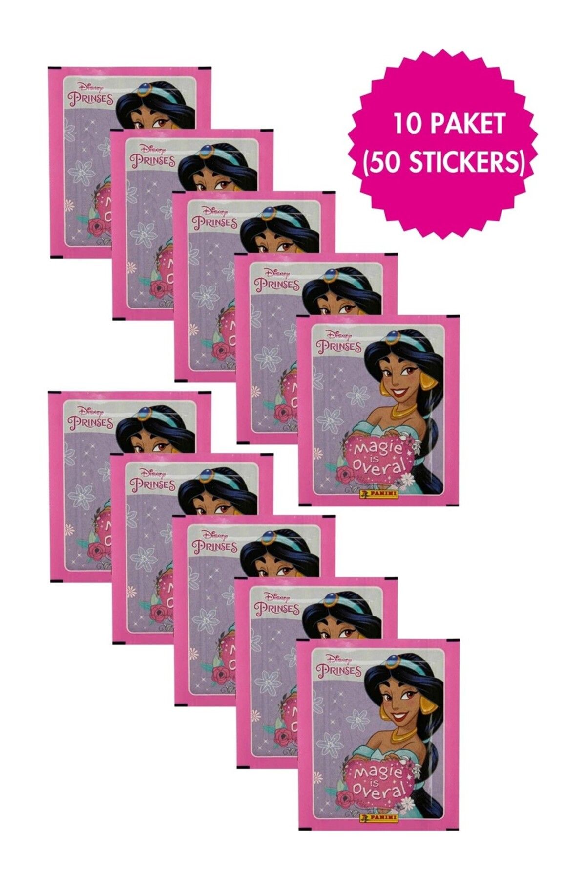 Panini Disney Official Lisanslı Princess Çıkartma 10 paket (40 adet sticker ve 10 adet koleksiyon )