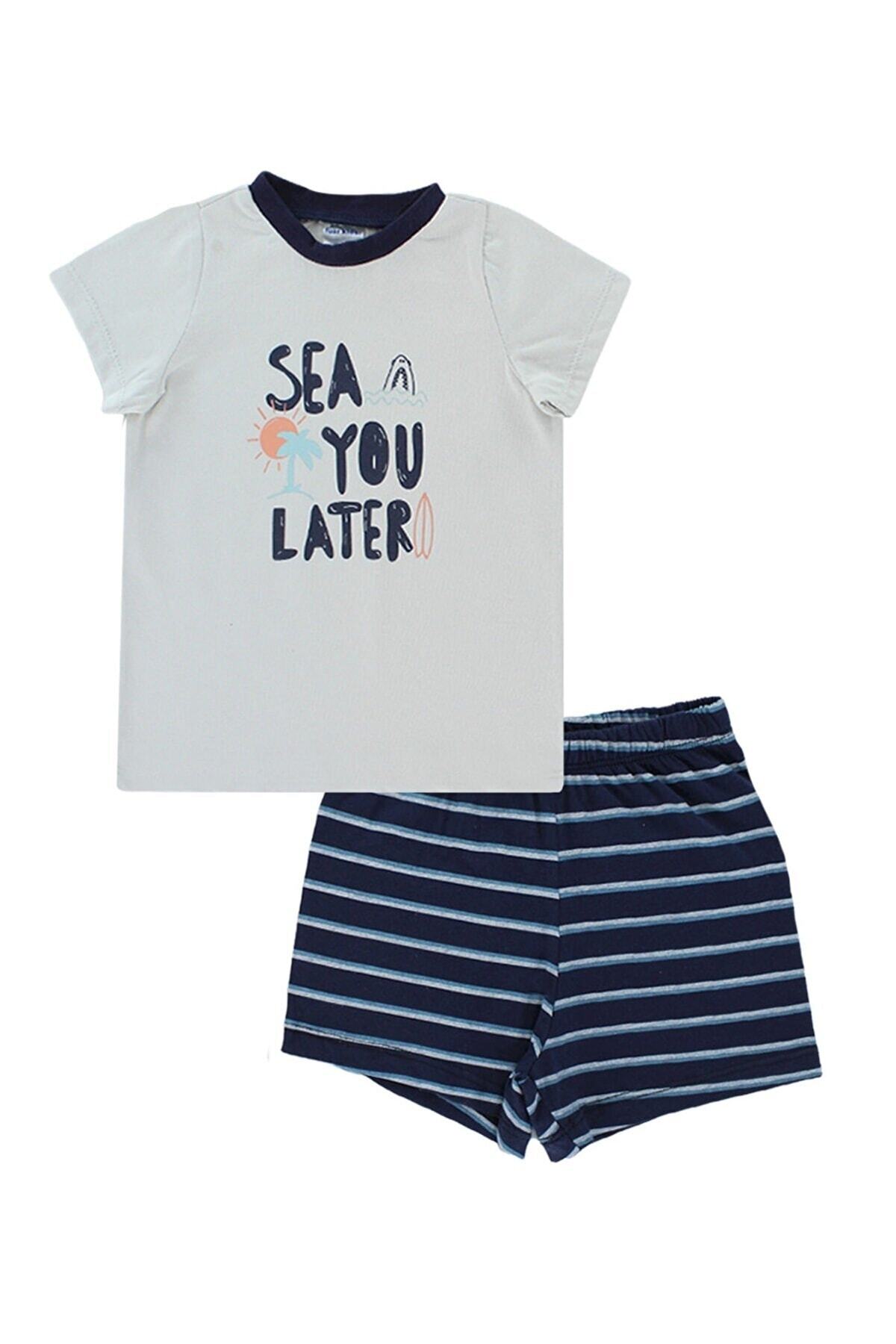 Melekpare Erkek Çocuk Şortlu Yazlık 2li Tişört Şort Takım %100 Pamuk fotoğrafı 4 (önizleme)