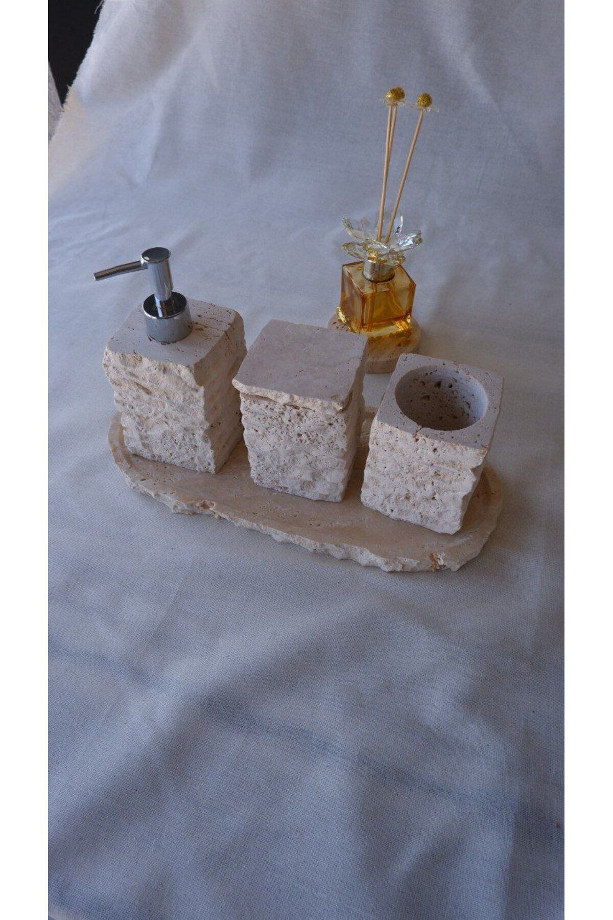 adomarmarblehandmadeandluxury Mermer Banyo Seti, Traverten Banyo Seti, Patlatma Model Banyo Seti, Gerçek Mermer, El Yapımı