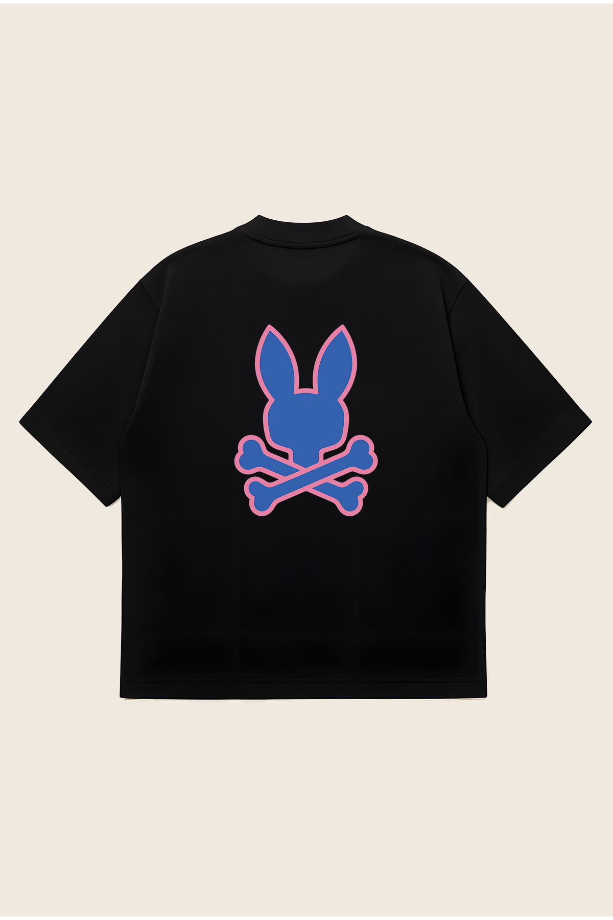 Moon Dancer Psycho Bunny Essential Unisex Oversize Baskılı Boxy
