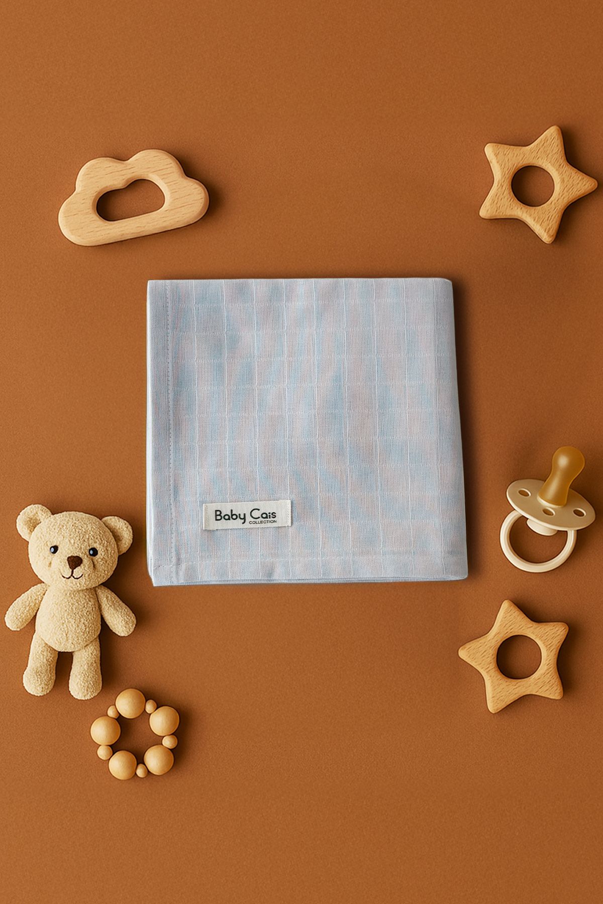 Baby Cais Collection Organik %100 Pamuk Müslin Bebek Örtüsü – Kundak, Bebek Battaniyesi, Ağız Bezi, Alt Açma Örtüsü