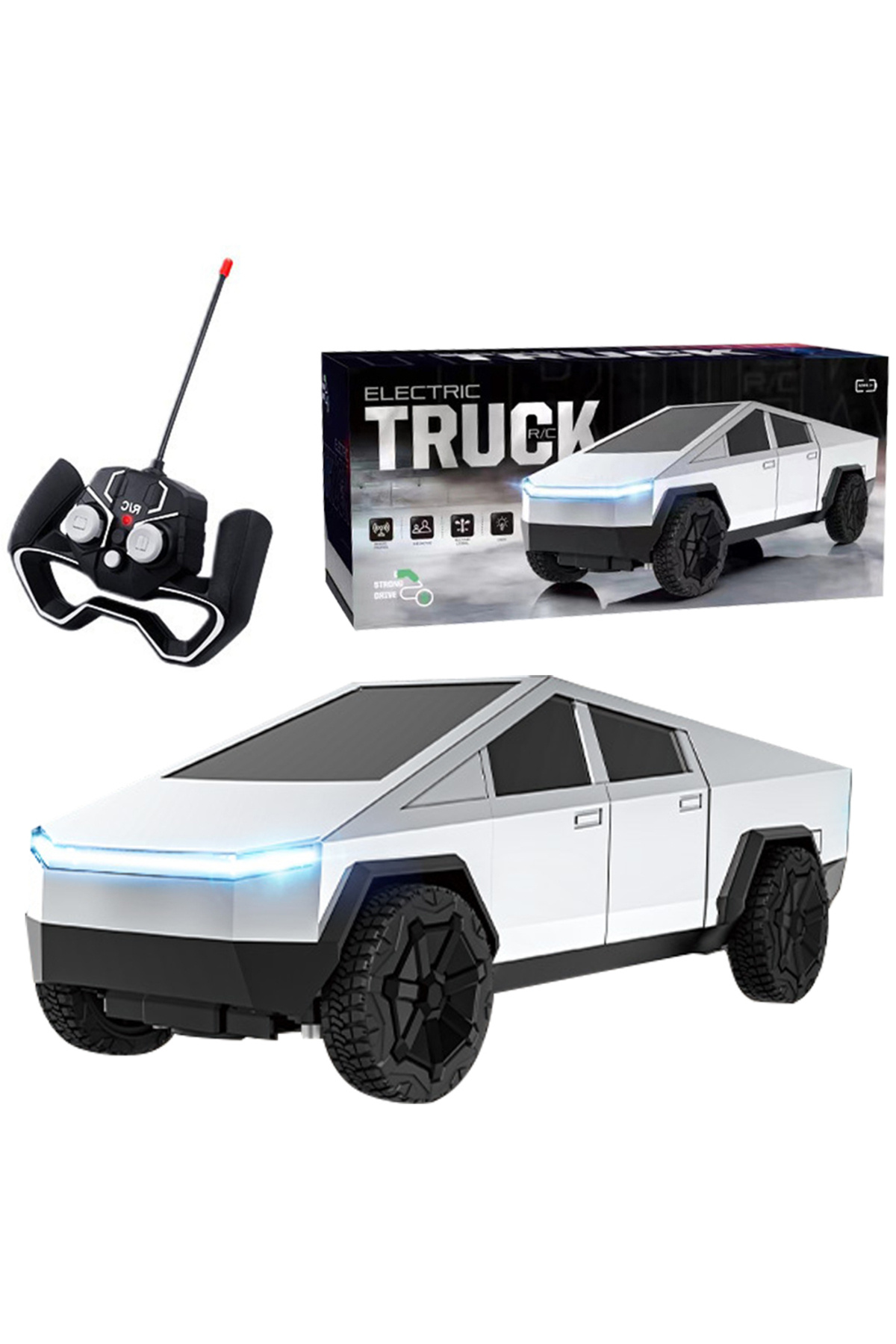Choice-WHITE For Tesla Cybertruck Remote Control Toy Trucks Rechargeable Battery RC Mini Vehicles Toy Chris 8
