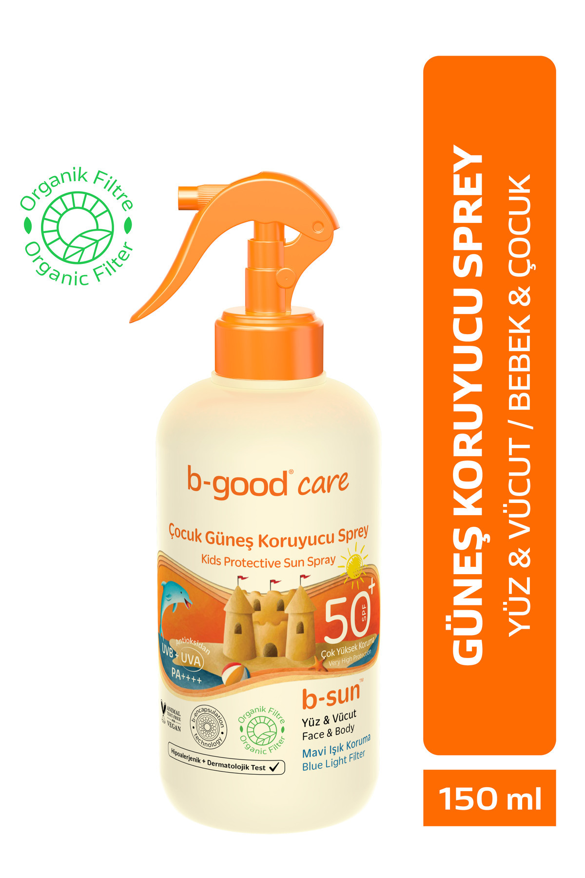 b-good care Bebek & Çocuk Güneş Spreyi Spf 50 Yüz & Vücut Için 150 ml