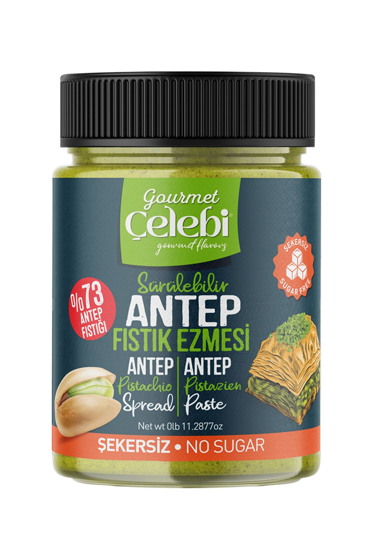 gourmet çelebi Şekersiz Sürülebilir Antep Fıstık Ezmesi