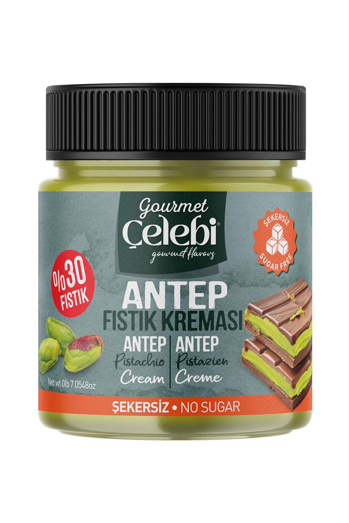 gourmet çelebi Antep Fıstık Kreması (ŞEKERSİZ) 200 gr .
