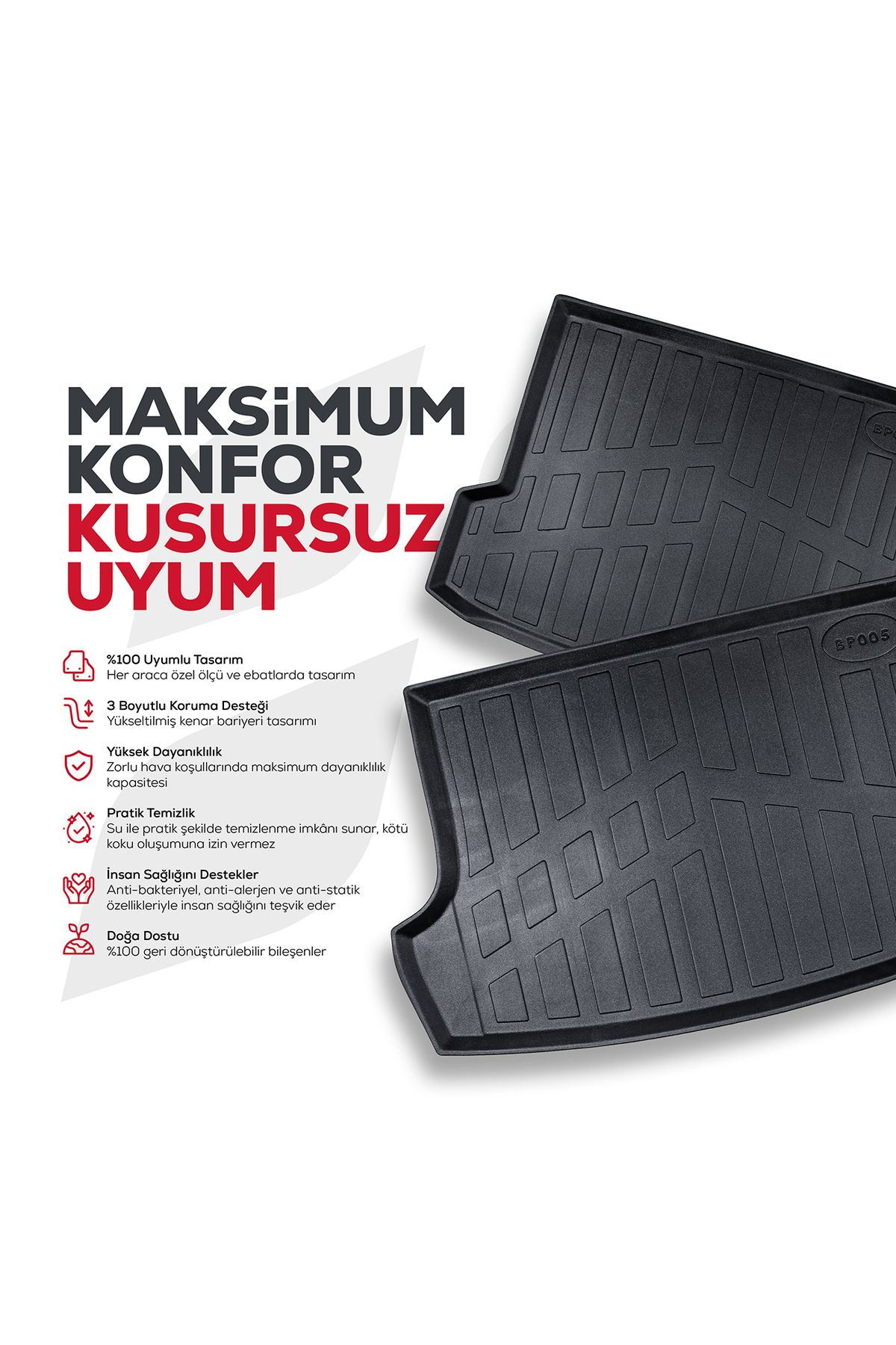 Mayuk Dizayn Seat Ateca 2016 Sonrası MYK 3D Premium Yumuşak Bagaj Havuzu