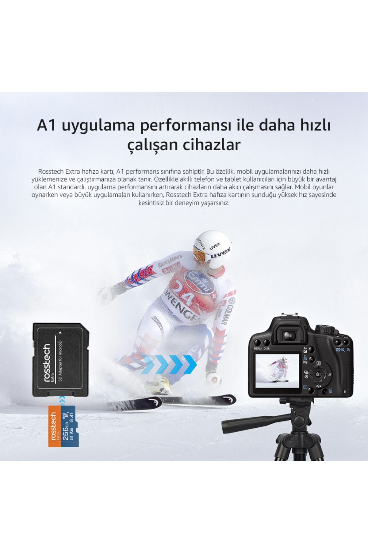 ROSSTECH-Extra 256Gb Micro Sdxc V30 Uhs-3 C10 100Mb/S Memory Card with Adapter 4