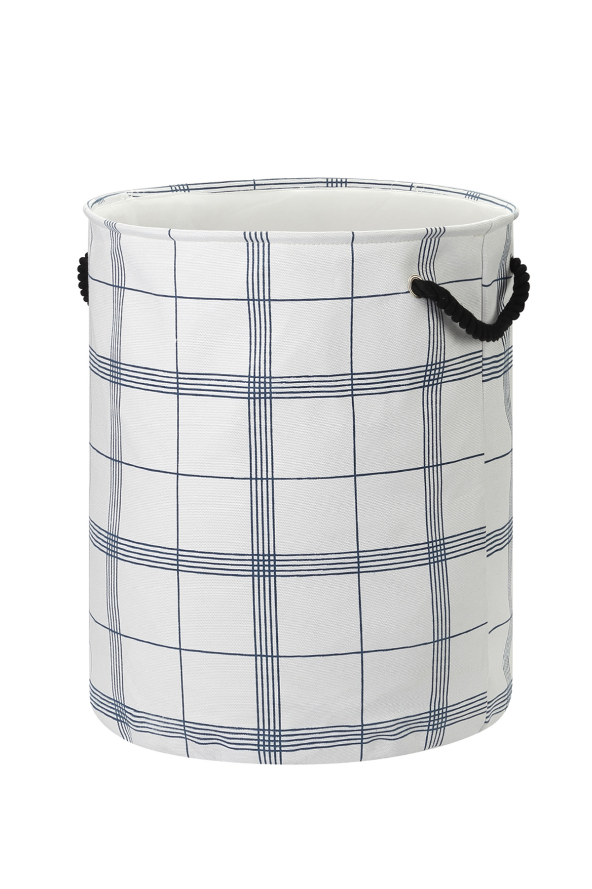 Lawazim Round Laundry Basket with Patterns | Storage Basket | Laundry Hamper - 40x50cm - Checkered