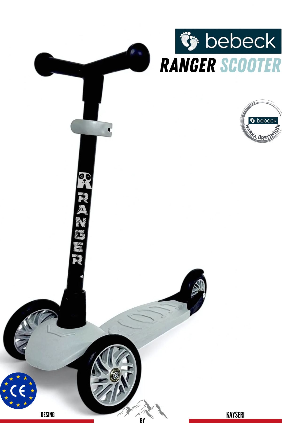 Bebeck Ranger 3 Tekerlekli Direksiyonu Ayarlanabilir Çocuk Scooter