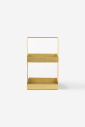 Rarart Concept 2 Katlı Gold Metal Organizer - Çok Amaçlı Düzenleyici - Muffin