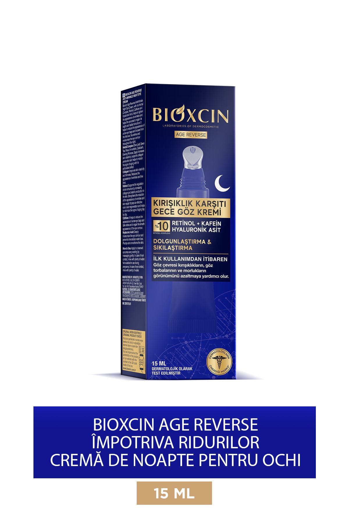 Bioxcin-Cremă pentru ochi Age Reverse - 15 ML, 10% retinol, cofeină și fermitate 1