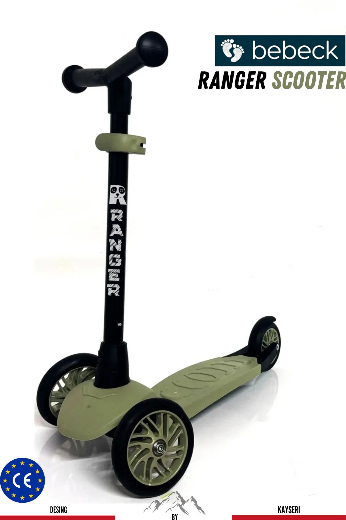 Bebeck Ranger 3 Tekerlekli Direksiyonu Ayarlanabilir Çocuk Scooter