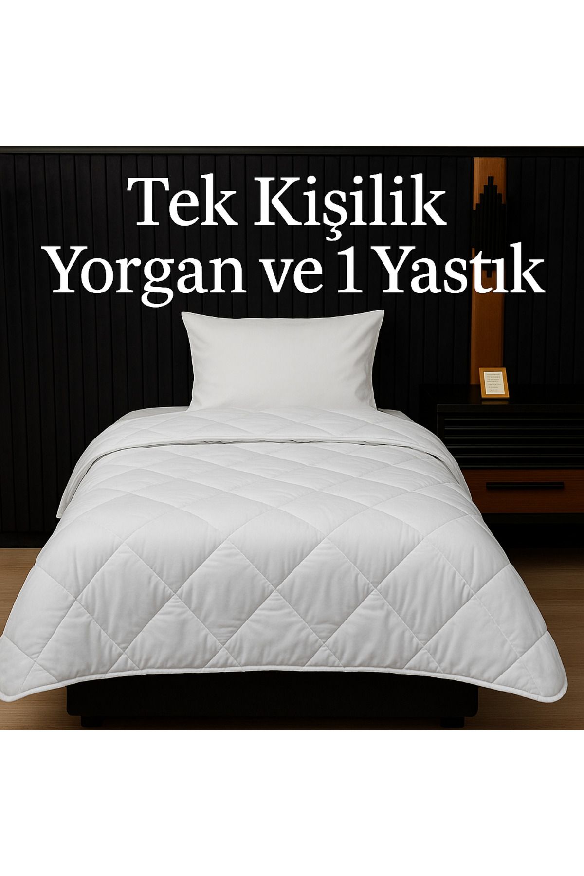 yasetex tasarım Tek Kişilik Yorgan ve 1 Yastık Seti - %100 Kuzu Yünü, Nefes Alır, Terletmez, 4 Mevsim Konfor