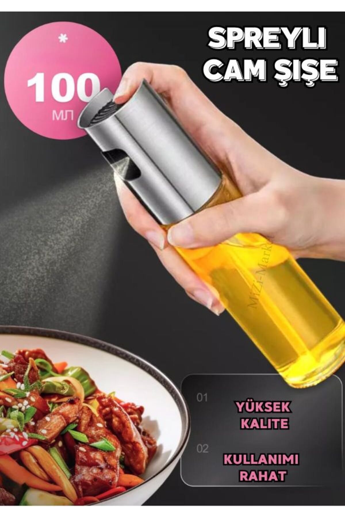 TTT 100 ml Çok Amaçlı Spreyli Cam Şişe