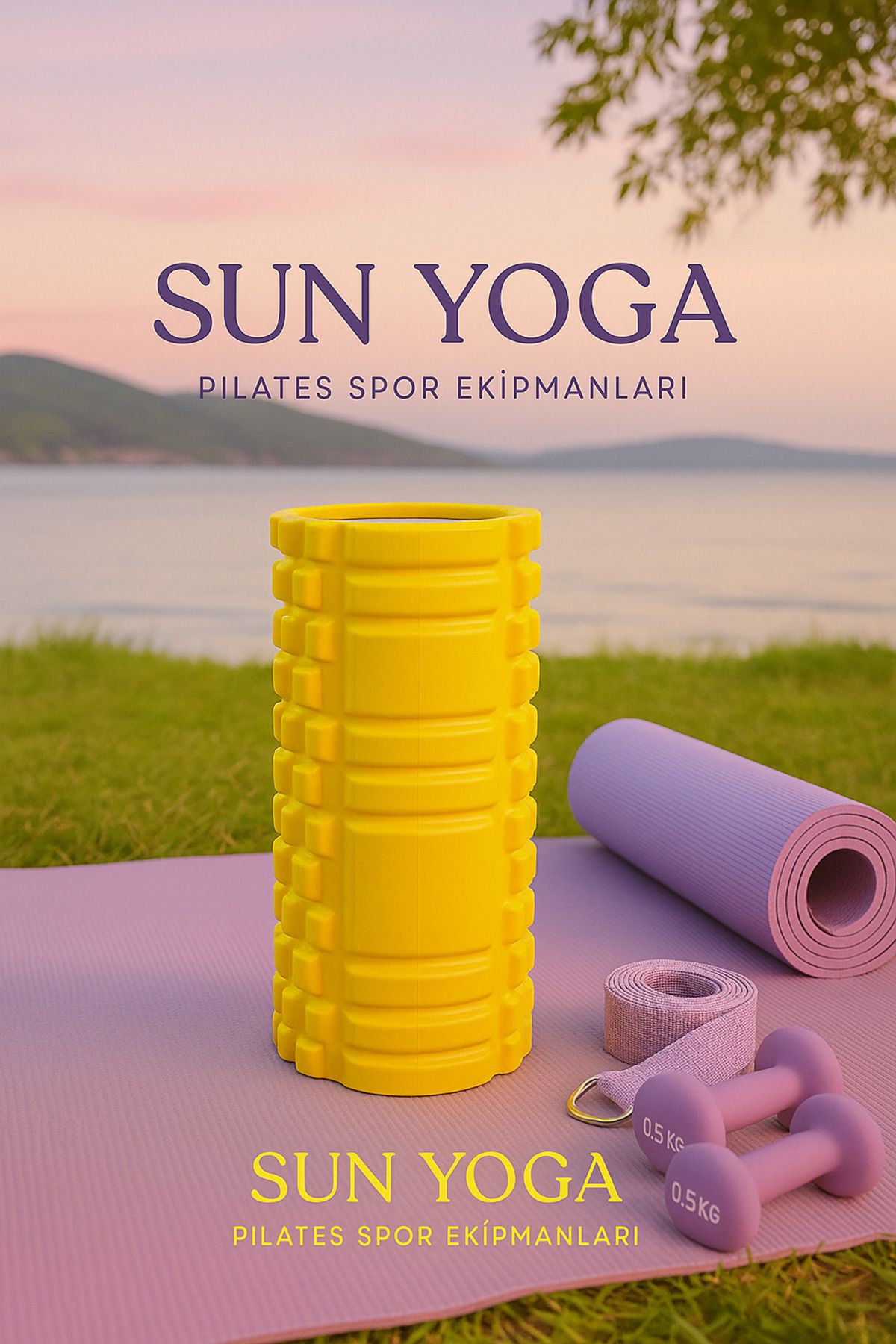 SUN YOGA PİLATES SPOR EKİPMANLARI Yüksek Yoğunlukta Orta Sert Deluxe Foam Roller Fıtness pilates yoga masaj köpüğü masaj rulosu