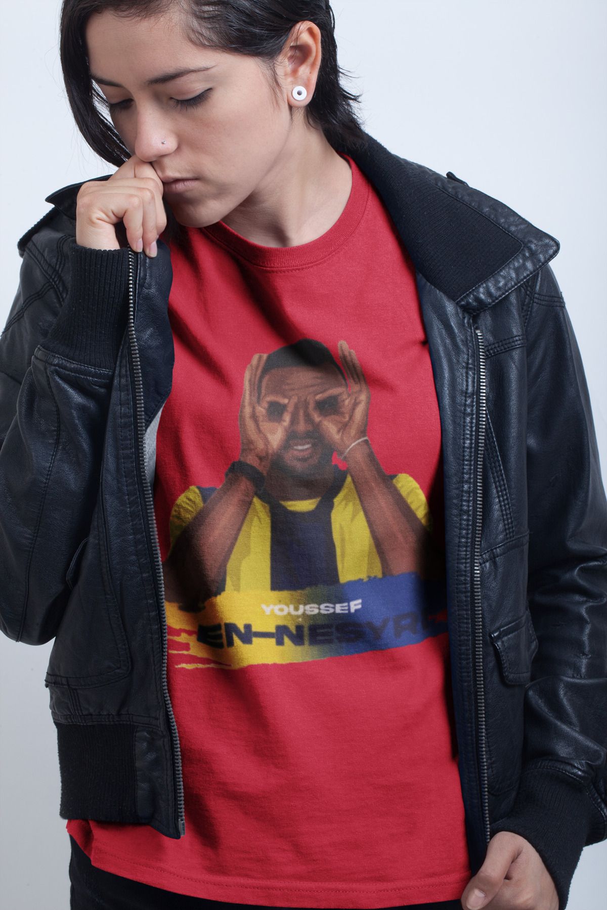 Biy Store Youssef En-Nesyri fotograf forma baskılı unisex kadın erkek kısa kollu tişört t-shirt
