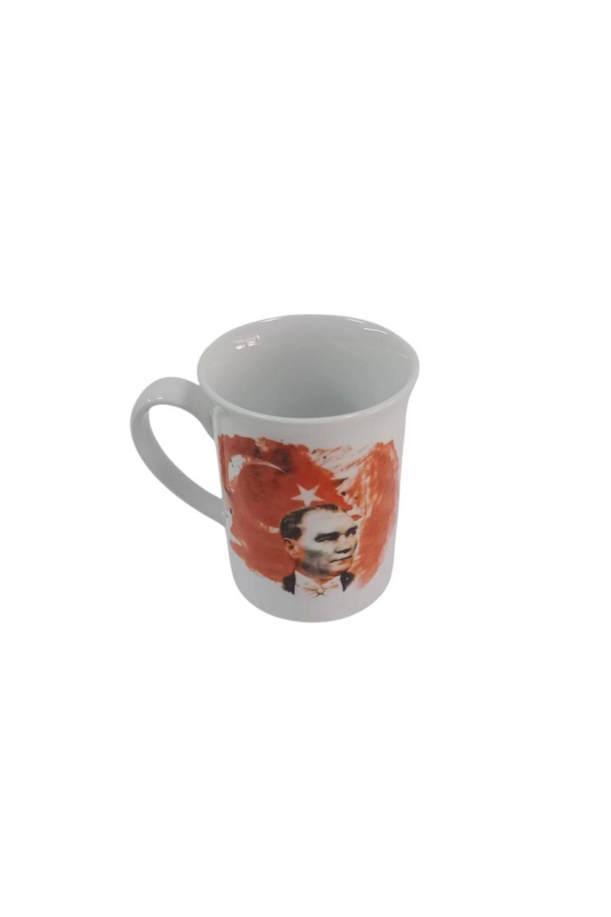İZMİR ASKERİ MALZEME Ataturk Resimli Ayyildiz Logolu Ozel Tasarim Seramik Kupa Bardak