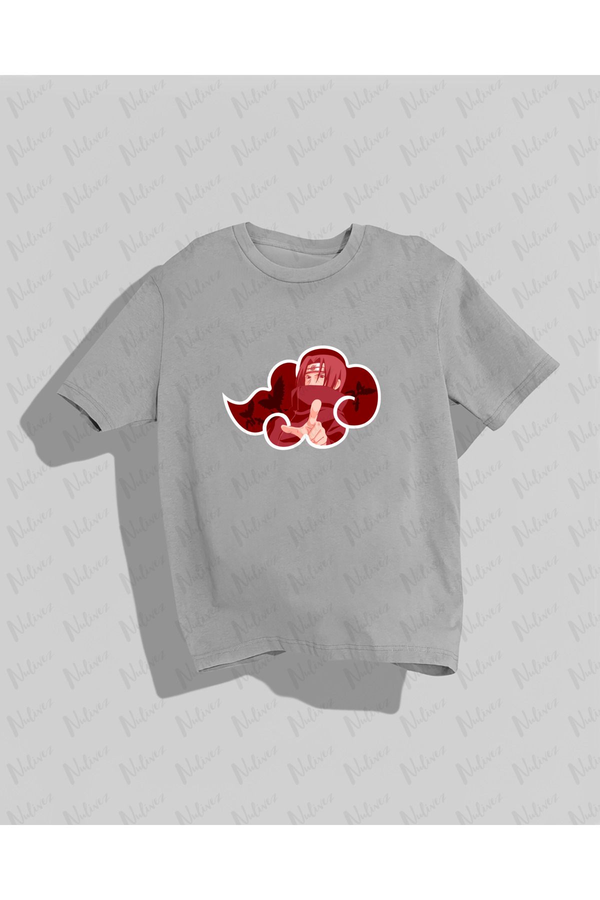 Nulivez Sasuke Uchiha Tasarımı Baskılı Yüksek Kalite Kompakt Unisex Oversize T-Shirt