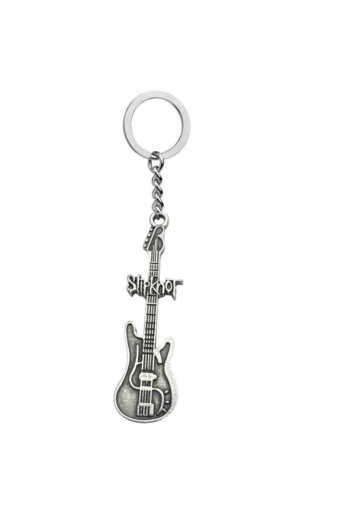 Herşey Nota Slipknot Elektro Gitar Figürlü Unisex Anahtarlık – Rock Metal Tarz
