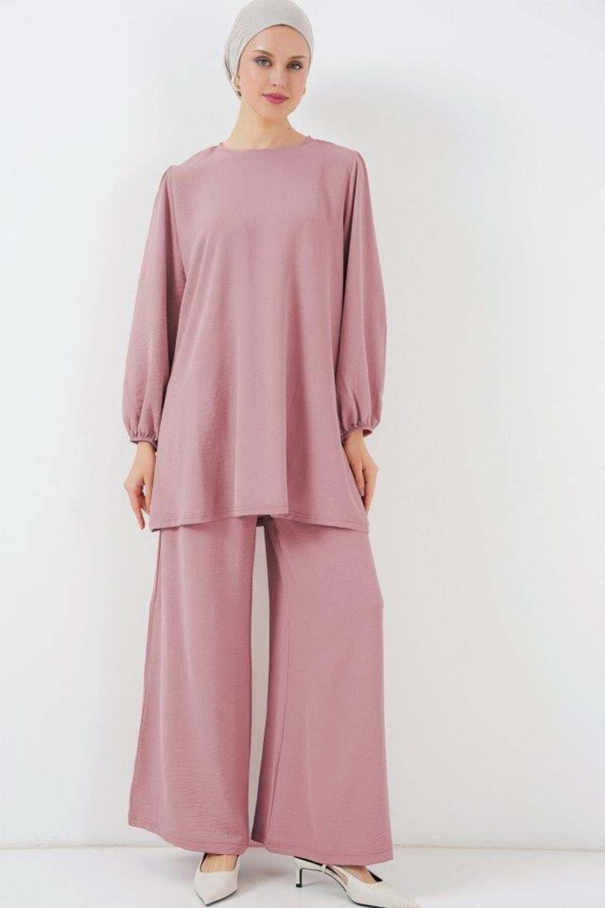 Aymood Ayrobin Tunik Pantolon Alt Üst Takım 6712 - Pudra