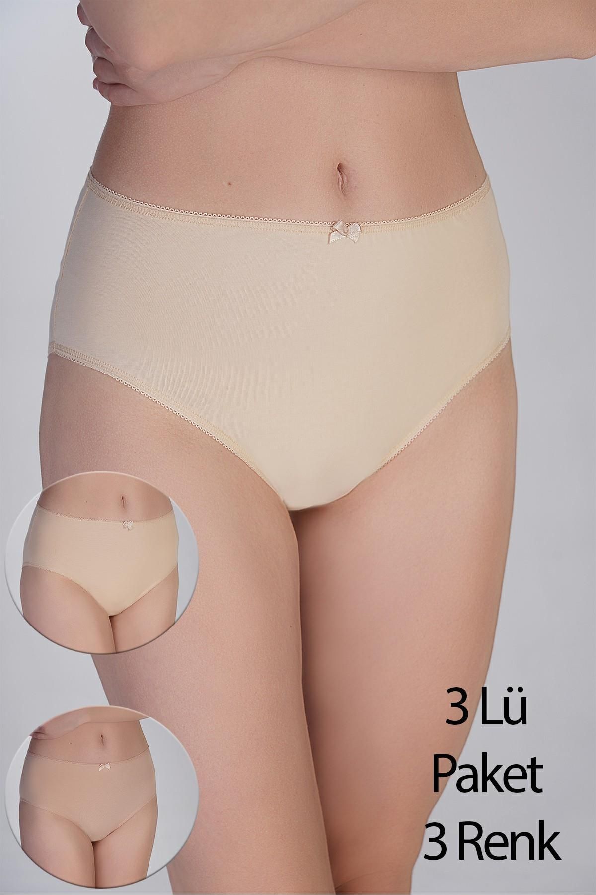 cotonhause Külot 3’lü Paket – Pamuklu Rahat Kesim Ten Vizon kahve