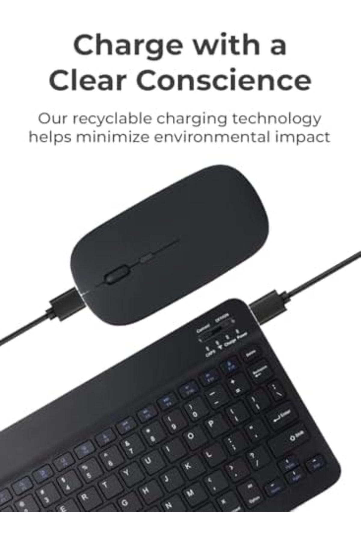Glassology-Universal Black Wireless Keyboard And Mouse Combo With Dual-language Support 8