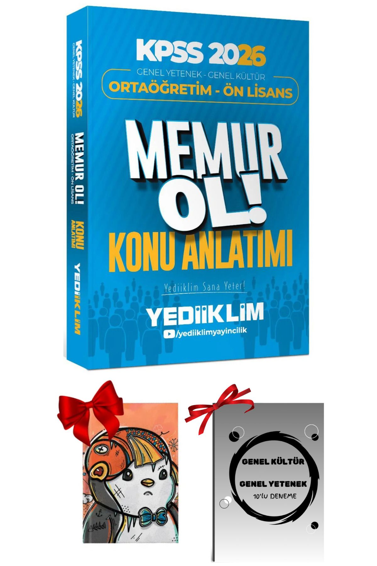 Yediiklim Yayınları 2026 KPSS Ortaöğretim Ön Lisans Genel Yetenek Genel Kültür Memur Ol Konu Anlatımı Hediyeli Set